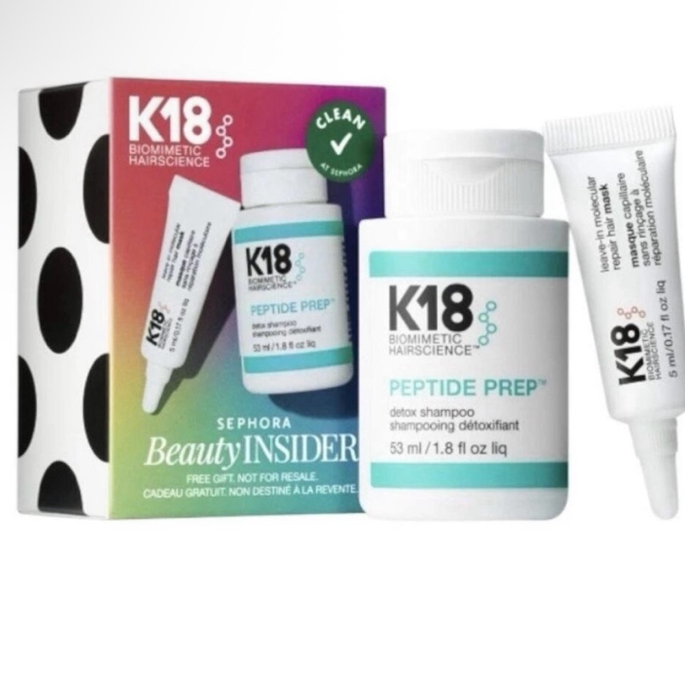 K18 Peptide Prep Detox Shampoo 53ml + Leave-In Molecular Repair Mask 5ml Set